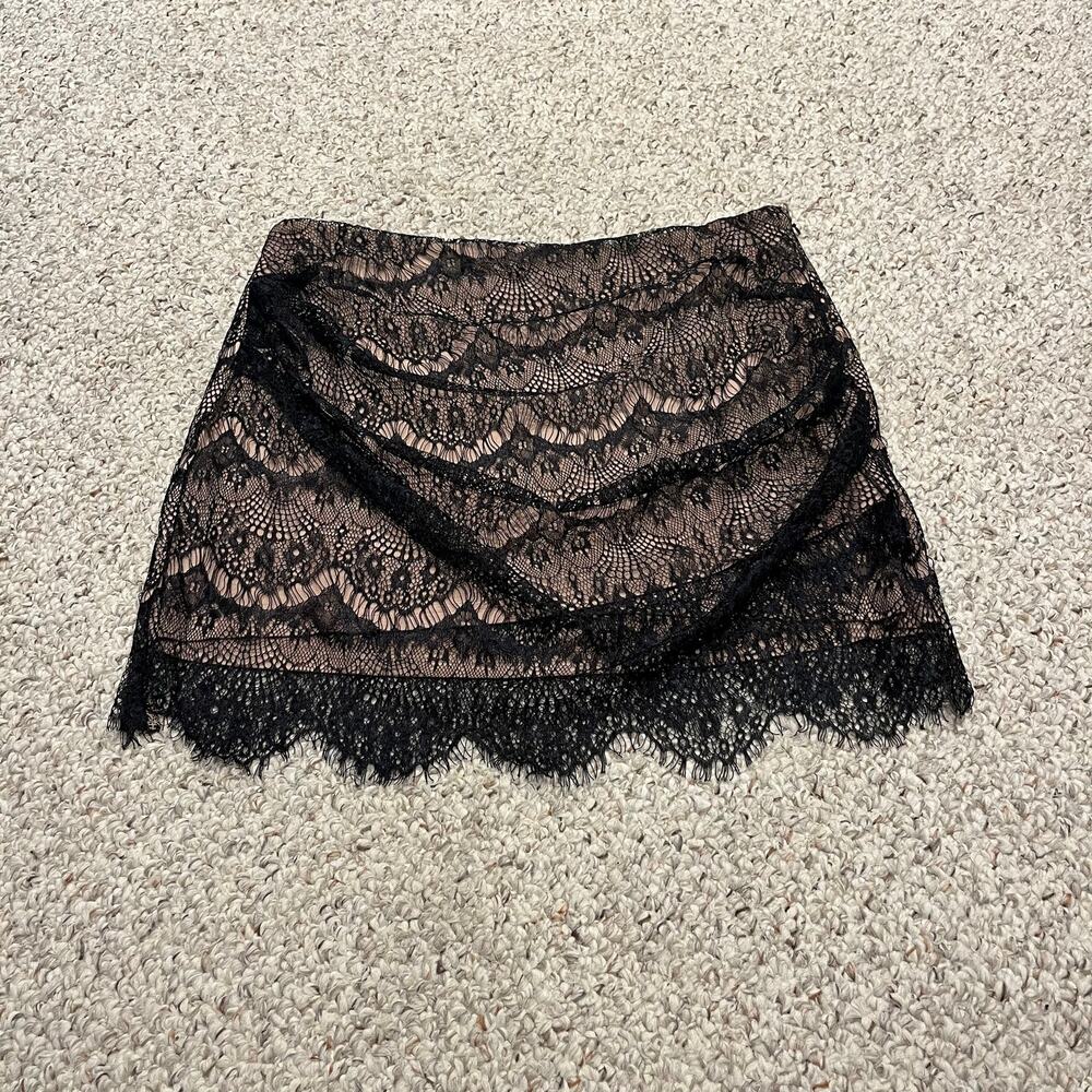 Free People Zoey Lace Mini Skirt 12 Whimsigoth Grunge Boho Casual Feminine